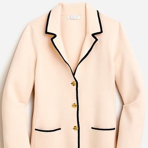 🛍️ J CREW - NWT - Contrast Trim Waisted Sweater Blazer - Size Large